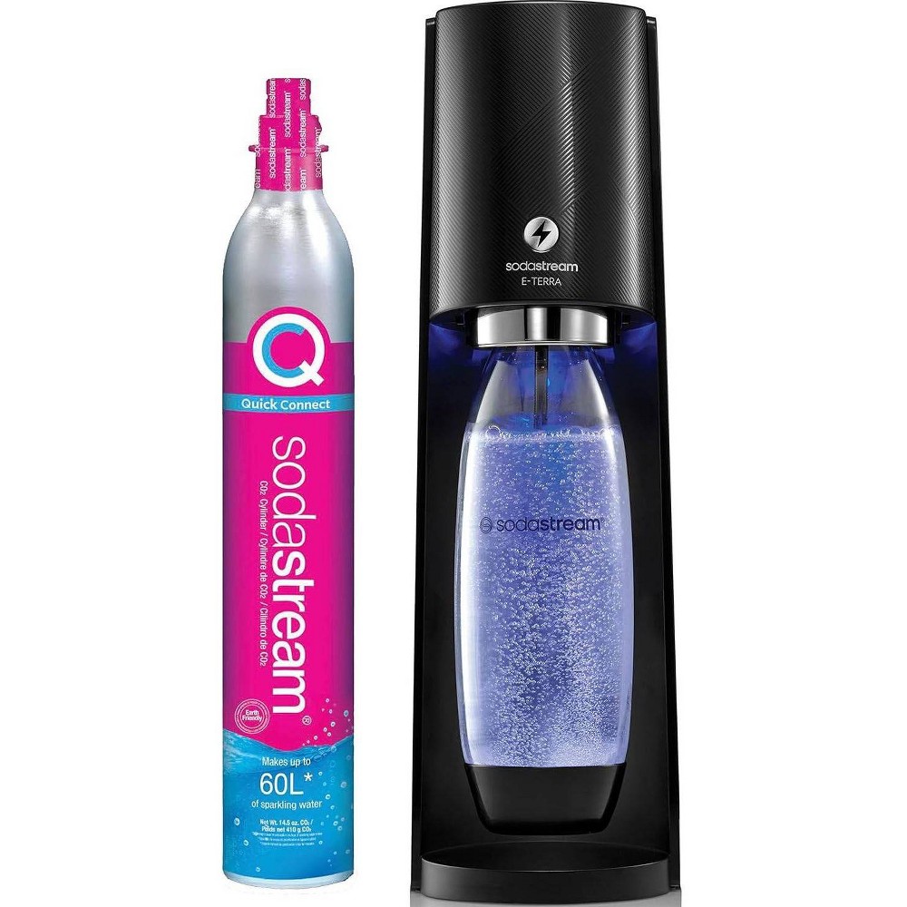 SodaStream E-TERRA Sparkling Water Maker with CO2 and Carbonating Bottle Black