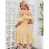 BLUEMING Maternity Cold Shoulder Sundress Flouce Highwaist Midi Dress Floral Summer Dress - 4 of 4