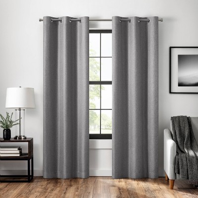 Image of 40"x63" Eclipse Absolute Zero 100% Blackout Welwick Magnitech Rod Pocket Curtain Panel Light Gray