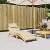 vidaXL Comfortable Sun Lounger Cushion in Beige - Weather-Resistant Outdoor Seating Pad with Non-Slip Design and Soft Foam Filling - 2 of 4