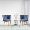Modern Dining Chair Set of 2, with Iron Tube Wood Color Legs, Shorthair Cushions and Comfortable Backrest, for Dining Room, Living Room, Cafe - 3 of 4