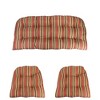 Northlight 3-Piece Wicker Furniture Cushion Set, Red and Green Stripe - 3 of 3