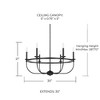 Capital Lighting Rylann 6 - Light Chandelier in  Matte Black - 2 of 2