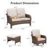 Buenhomino 5 Piece Patio Furniture Set, Wicker Patio Conversation Sets with Swivel Chairs, Outdoor Loveseat Sofa Sets with 2 Ottomans for Backyard - 3 of 4
