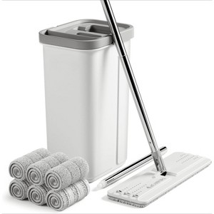 Hands-Free Mop and Bucket Set with Wringer - No-Touch Wringing System, Reusable Pads for Wet/Dry Use, 60" Floor Cleaning System - 1 of 4