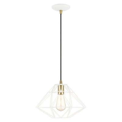 Livex Lighting Geometric Shade 1 - Light Pendant in  White