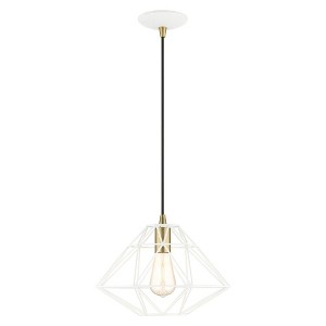 Livex Lighting Geometric Shade 1 - Light Pendant in  White - 1 of 2