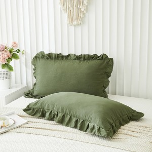 Ruffled Pillow Shams & Body Pillow Cover – Soft Wrinkle Resistant Bedding Collection Envelope Closure - 1 of 4