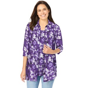 Woman Within 2-Piece Shirt And Tank - 1 of 3