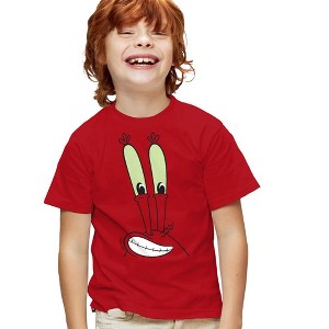 Boys' Short Sleeve Spongebob Mr. Krabs Smile Face T-Shirt - 1 of 4