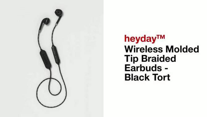 Molded Tip Braided Bluetooth Wireless Earbuds - heyday&#8482; Black Tort, 2 of 6, play video