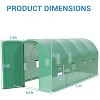 Acekool Walk-In Greenhouse - 15x7x7ft Galvanized Steel Frame, 8 Windows, PE Cover for Year-Round Gardening - 2 of 4