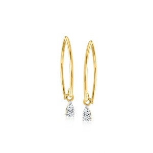 Pure Collection by Ross-Simons 0.10 ct. t.w. Pear-Shaped Lab-Grown Diamond Drop Earrings in 14kt Yellow Gold - 1 of 4