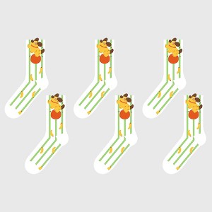 Anna-Kaci Women's 6pk Striped Ankle Socks - Cute Print Pattern Casual Socks for Daily Wear - 1 of 3