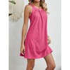 Clearlove Womens Swimwear Cover Ups Hollow Out Crochet Coverups Sleeveless Casual Dress Swimsuit Cover Ups, Rose Red - S - 4 of 4