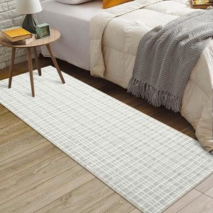 Washable Modern Plaid Area Rug, Low Pile Non-Slip Geometric Soft Carpet, Stain Resistant Checkered Rug for Living Room, Bedroom, Office, Kitchen - 1 of 4