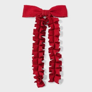 Ruffle Bow Hair Clip - Wild Fable™ Burgundy - 1 of 3