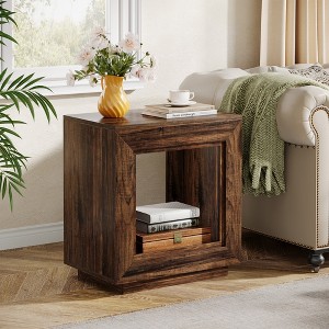 MAYEERTY Wood End Table, Square Side Table Nightstands with Storage - 1 of 4