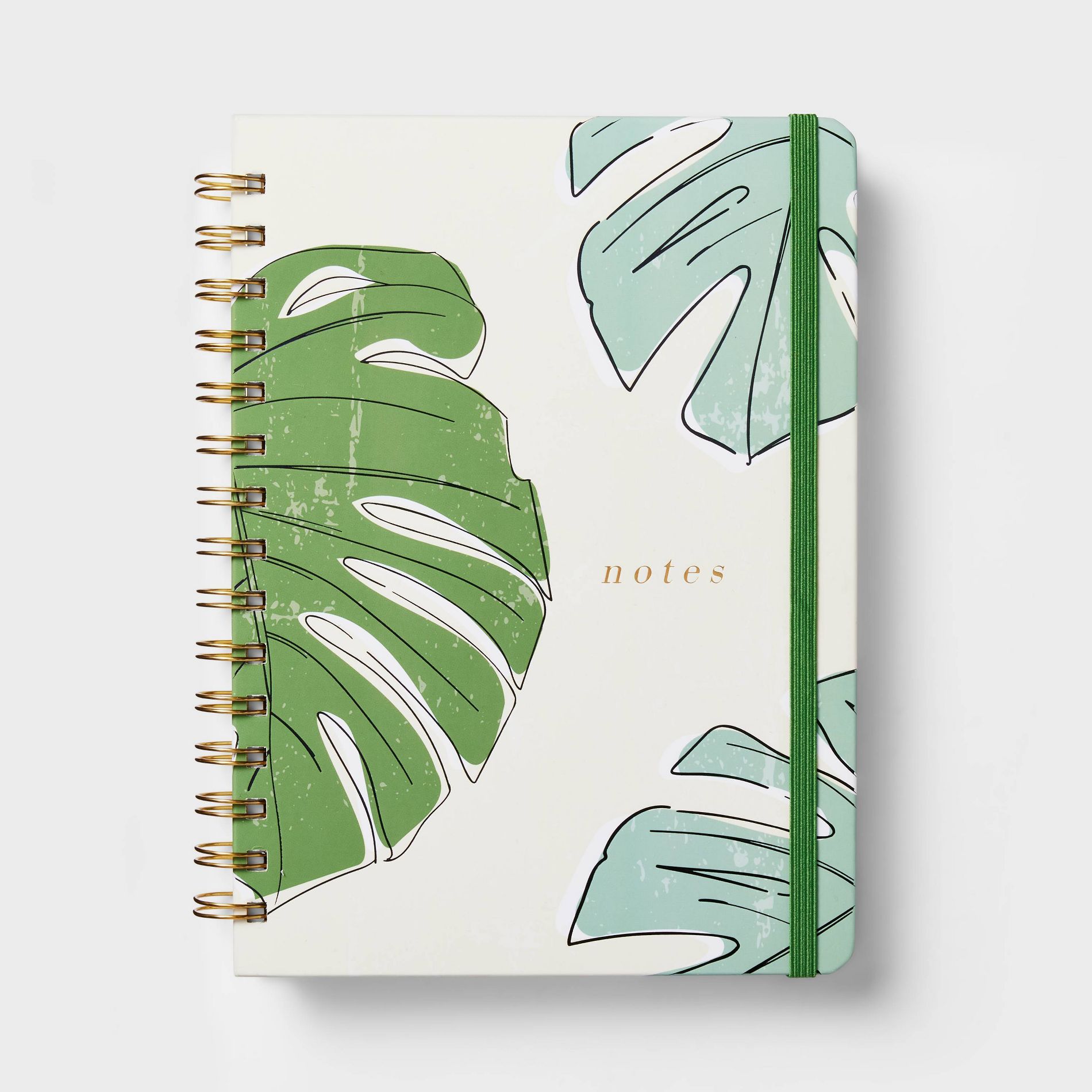 Narrow Ruled Journal 5.75"x8" Twin Wire Printed Palm Leaves - Threshold™: Hard Cover Notebook for Teens & Adults, 240 Pages
