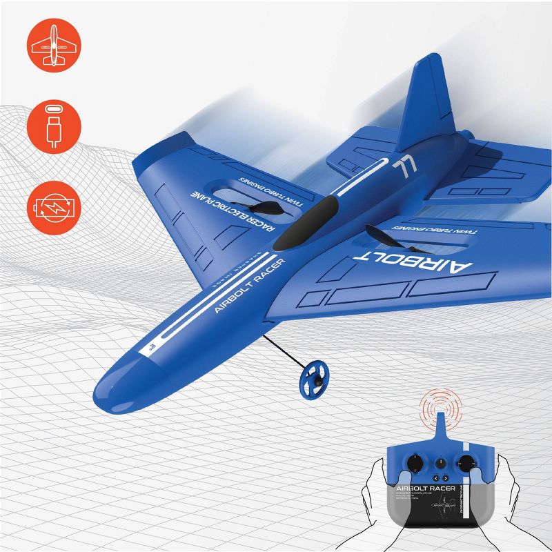 Sharper Image Airbolt Racer RC Airplane with 2.4 GHz Remote, 6 of 12