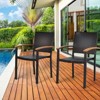 Tangkula Patio Rattan Dining Armchair 2 Set of Wicker Chair W/Steel Frame Acacia Armrests Indoor & Outdoor - 2 of 4