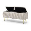 NicBex Ottoman with Storage Bench Storage Organizer Ottoman Oval Velvet Upholstered Storage Bench for Entryway Bathroom Bedroom - 4 of 4
