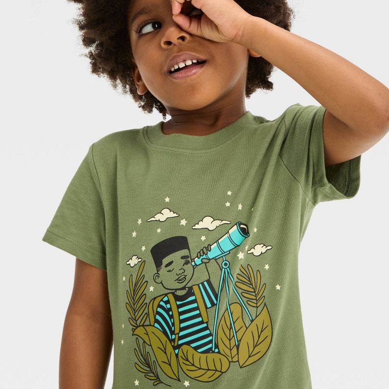 Toddler Boys&#39; Short Sleeve Hiking Telescope Graphic T-Shirt - Cat &#38; Jack&#8482; Green, 3 of 5