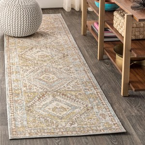 Darija Ornate Geometric Medallion Area Rug  - JONATHAN Y - 1 of 4