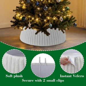 1pcs Adjustable Plush Simple Christmas Tree Tree Surround, with 2 Clips,for Christmas Decorations or Holiday Decorations - 1 of 4