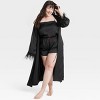 Women's Satin & Feather Robe - Auden™ - image 3 of 3