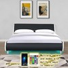 Full Bed Frame, Modern Upholstered Platform Bed with Adjustable Headboard, Solid Wooden Reclining Bed Frame, No Box Spring Needed - 2 of 4
