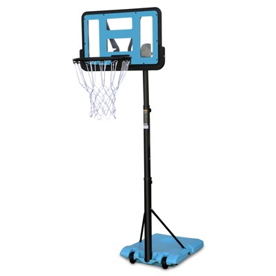 VisioGear Lawn Sports Sets, Portable Basketball Hoop with Base and Wheels, Basketball Hoop and Goals for Teenagers Adults, Clear, 21.65"*92.4"*35.05"