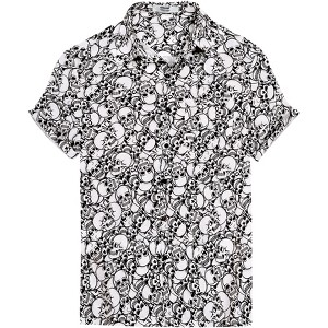 LA LEELA Men's Halloween Costumes Hawaiian Shirts Short Sleeve Button Down Shirt Mens Beach Casual Tropical Shirts for Men - 1 of 4