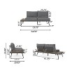 Sapphtopaz Outdoor Furniture Set L-Shaped Patio Chairs Conversation Outdoor Couch with Coffee Table Sofa Set for Garden, Terrace, Backyard, Gray - 2 of 4