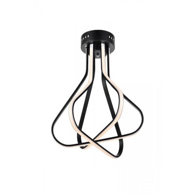 Elegant Lighting Dahlia 3 light in Black Flush mount