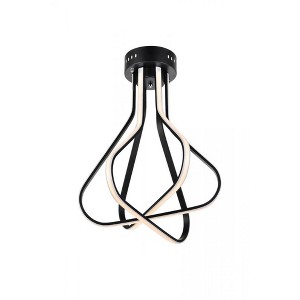 Elegant Lighting Dahlia 3 light in Black Flush mount - 1 of 4