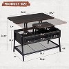GALAXHERO 3-in-1 Lift Top Coffee Table with Hidden Compartment, Multi-Function Coffee Table Converts to Dining Table for Living Room Charcoal Black - 2 of 4