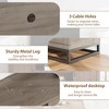 Farmhouse TV Stand with 2-Tier Adjustable Shelves, Wooden Entertainment Center for 75 Inch TV with Storage Compartments - 3 of 4