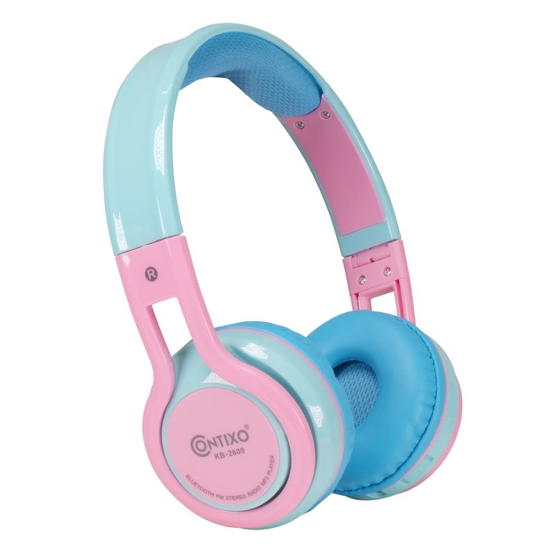 Contixo KB2600 Kids Bluetooth Wireless Headphones -Volume Safe Limit 85db -On-The-Ear Adjustable Headset (Pink), 2 of 7