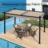 Outdoor Pergola Shade Cover Outdoor Retractable Durable Fabric Canopy Top Replacement for 10' X 13' Deck Porch yellow - 3 of 4