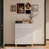 ChicFurnit Shoe Racks 2 Flip Drawers Shoe Cabinet Dust Protected Freestanding Shoe Cabinet for Entryway, White, 31.5"*9.45"*41.34" - 2 of 4