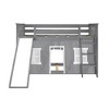 Max & Lily Twin over Twin Low Bunk Bed with Slide and Curtain for Kids - 3 of 4