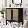 ORRD 30-inch bathroom vanity crafted from natural materials, featuring handmade rattan doors and soft-closing mechanisms - 2 of 4