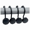 Home Mart Goods 12 Piece Set - Matte Black Button Heavy Duty Shower Curtain Hooks Rings Rustproof Metal - 3 of 4