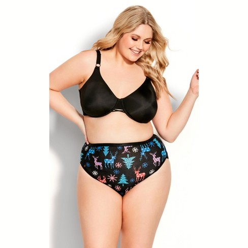 Women's Plus Size Fashion Hi Cut Brief 3 Pack - Black