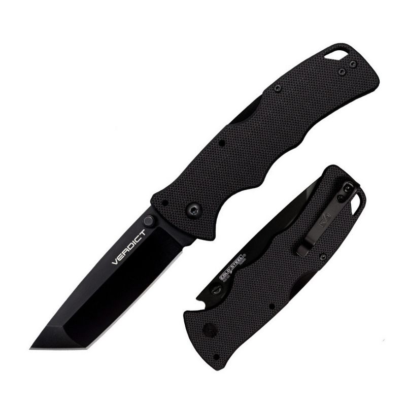 Cold Steel Verdict 3-Inch Tanto AUS-10A SS Blade G10 Handle Folding Knife(Black), 2 of 4