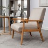 Sapphtopaz Accent Chair Solid Wood Arm Mid-Century Modern Chair Lounge Reading Chair for Adults Apply to Living Room, Bedroom, Office - 3 of 4