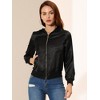 INSPIRE CHIC Women's Casual Zipper Front Satin Lightweight Bomber Jacket - 2 of 4