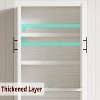 Wood Tall Kitchen Pantry Storage Cabinet with 4 Doors & Adjustable Shelves Farmhouse Freestanding Pantry Cupboard for Dining & Living Room - 2 of 4