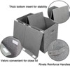 Aoibox Large Toy Storage Chest with Lid Collapsible Sturdy Organizer Box Linen Gray for Kids Nursery Playroom 25x13x16 - 3 of 4